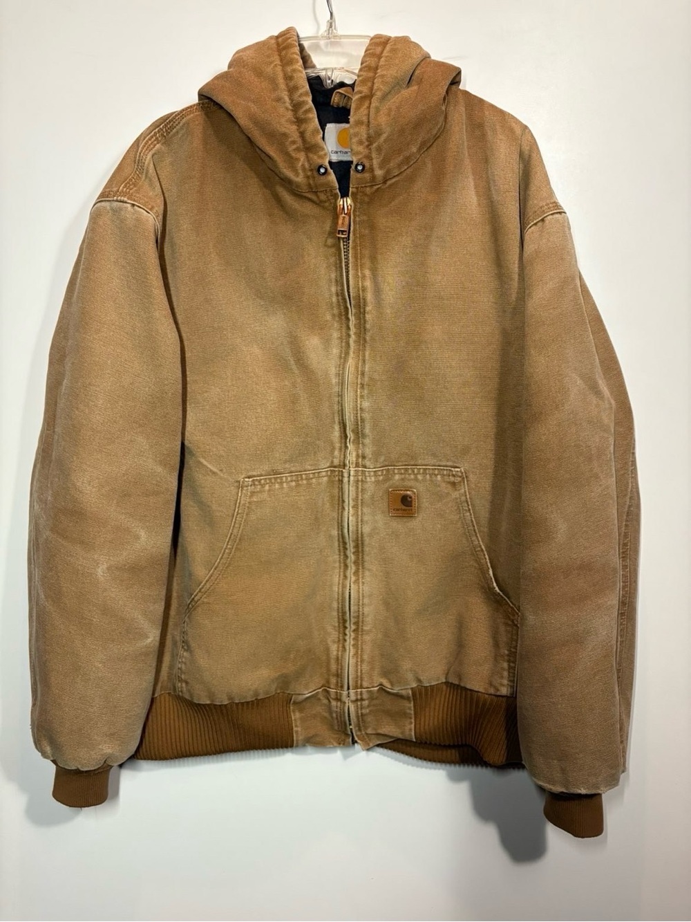Vintage Carhartt J130 BRN Hooded Duck Canvas Work Jacket